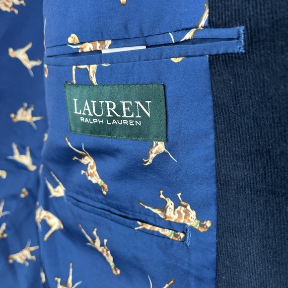 Lauren Ralph Lauren Corduroy Blazer Sports Coat Academia Preppy Elbow Patch 44L - Picture 5 of 7